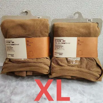 2장 MUJI 따뜻한 면 크루넥 긴팔 T셔츠 XL 신사 미사용 새상품