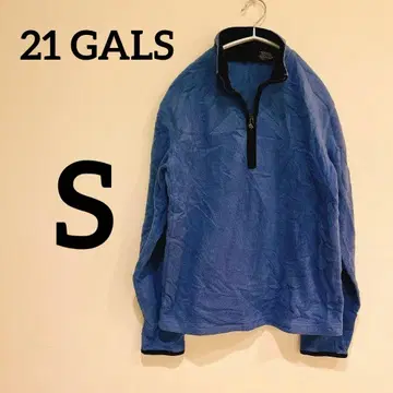 21 GALS [ S ] 플리스 자켓 파랑 하프 지퍼 캐주얼 심플