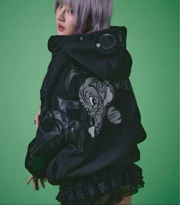 [ GALFY/갈피 ] 탐험 안경 부족 후드티 대형견 블랙