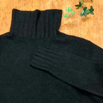 MARGARET HOWELL 울 캐시미어 터틀넥 니트 블랙