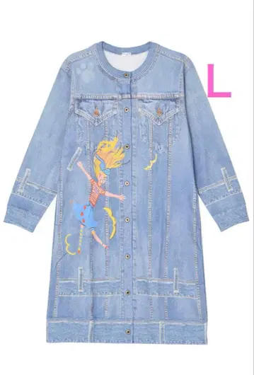 와코루 츠모리치사토 슬립 데님풍 원피스 L 블루 택 포함 새상품