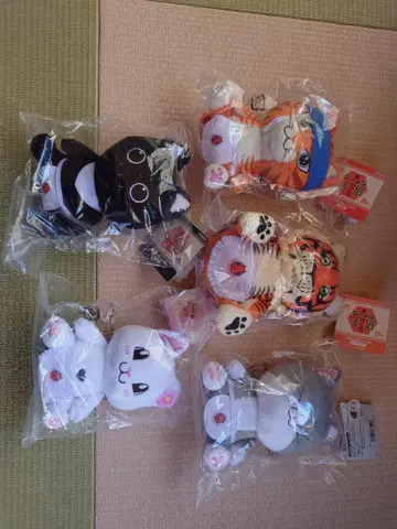 반다이남코 라멘 빨간 고양이 봉제 인형 세트 5개