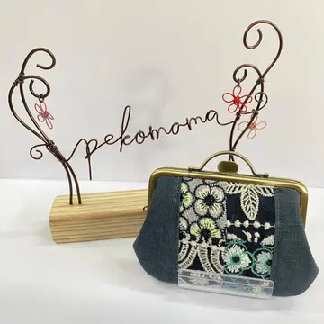 가마구치 파우치*핸드메이드*미나 페르호넨*자투리 패치