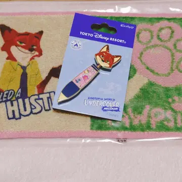 닉 핀 배지 & 미니 타월 디즈니 리조트 주토피아 LB