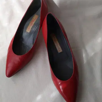 빨간색 가죽 스틸레토 펌프스 가죽 신발