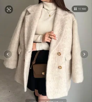 더블 테일러드 샤기 자켓 코트