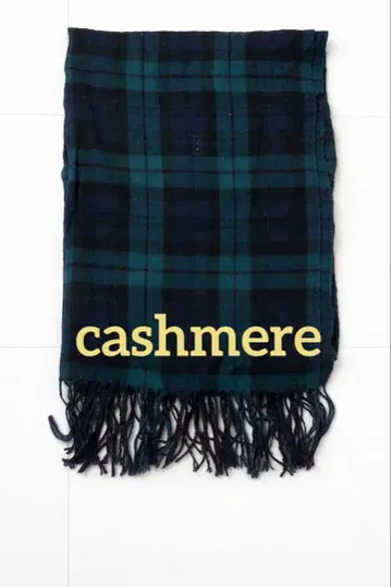 [컨디션 최상] 복슬복슬 촉촉 캐시미어 100% 광폭 머플러 네이비 체크