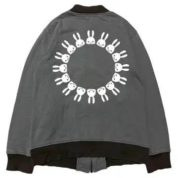 CUNE 16연 토끼 서클 로고 프린트 맨투맨 블루종 M