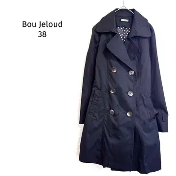 부즈루드 트렌치코트 더블 버튼 도트 무늬 안감 리본 부착 깔끔한