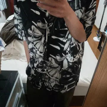 H&M 흑백 패턴 셔츠 XL