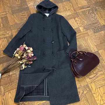 마드모아젤 논논 롱 더플 코트 다크 그레이