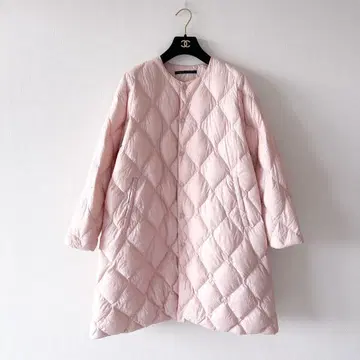 내추럴 런드리 / 라이트 다운 노카라 코트 핑크 3 경량