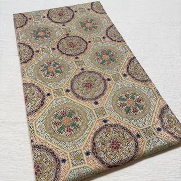 사가라 자수 후쿠로 오비 순수 실크