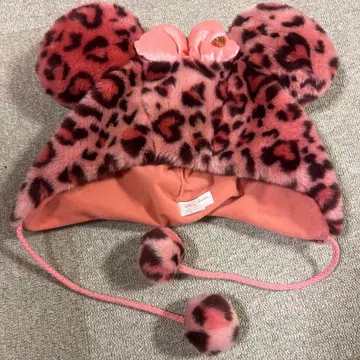 디즈니 미니 레오파드 무늬 표범 무늬 핑크 팬캡