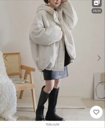 앤도미 베이지 후드 부착 오버 사이즈 자켓 M