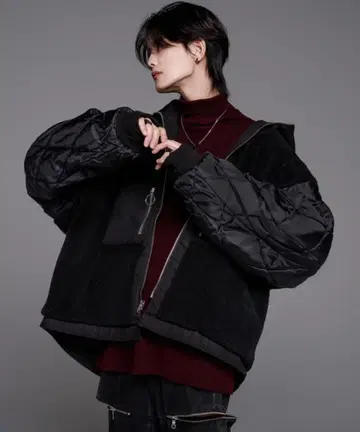 [ 새상품급 ] ADRER 리버서블 덕 후드티 자켓 S 사이즈 블랙