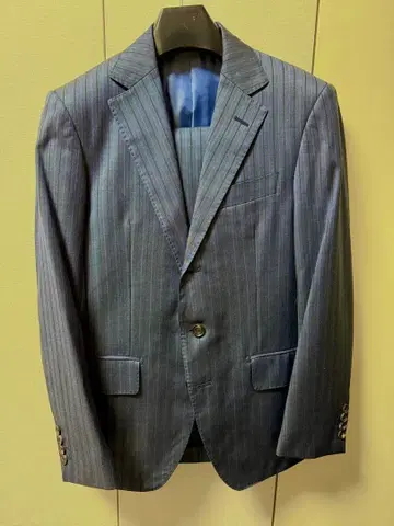 DORMEUIL 수트 네이비 스트라이프 2팬츠