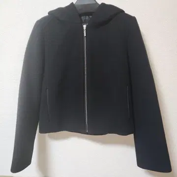 m's select 후드 부착 숏코트 블랙