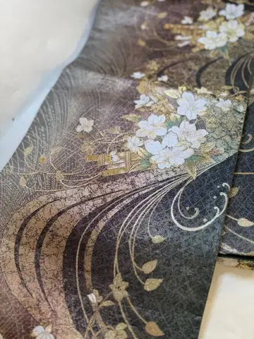 W32 교토 니시진 비단 럭셔리 후쿠로 오비 새상품급 일본 의류 기모노