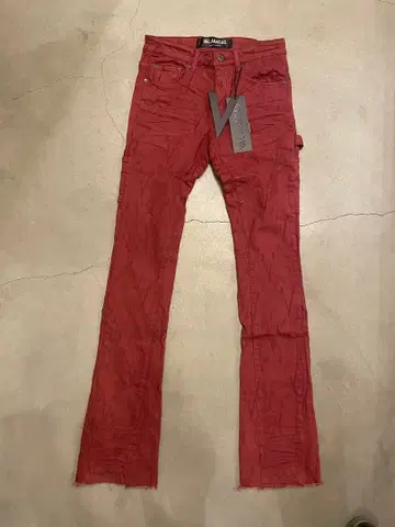 SALE VALABASAS 장미 빨간색 플레어 데님 29