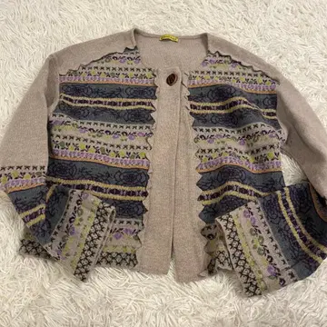 레어 카트린느 앙드레 캐시미어 혼방 니트 가디건