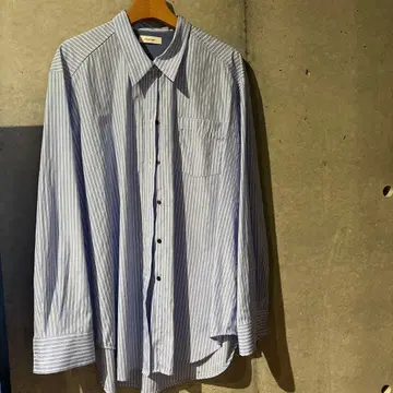 Knuth Marf 라벨 오버 셔츠(유니섹스) 블루