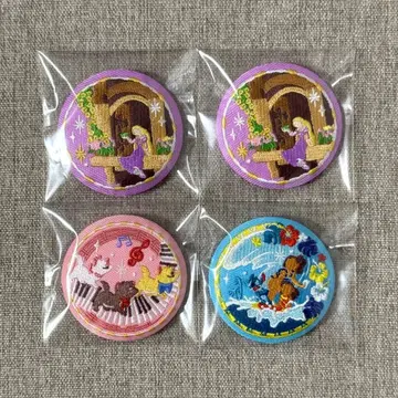 디즈니 자수 캔뱃지 4개 세트