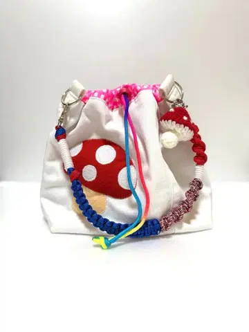 핸드메이드 데님 리메이크 버섯 복조리 숄더