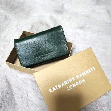 KATHARINE HAMNETT 그린 가죽 키링 케이스