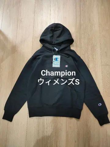 Champion 우먼 S 블랙 후드 맨투맨 트레이닝복 챔피온