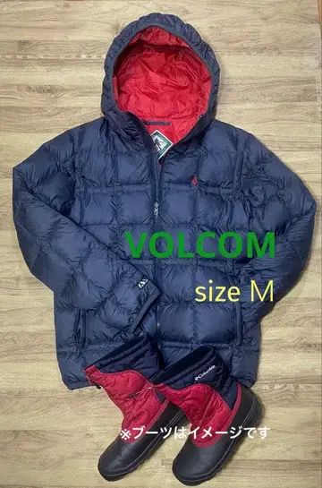 볼컴 다운 자켓 후드 네이비 그레이/브래드 오렌지 스노우보드