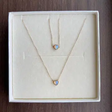 [ ete] K10 하트 오팔 목걸이 팔찌