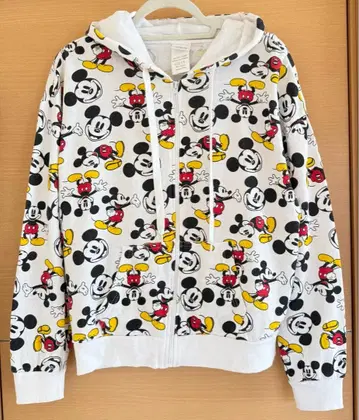 미키 올 패턴 프린트 집업 후드티 디즈니