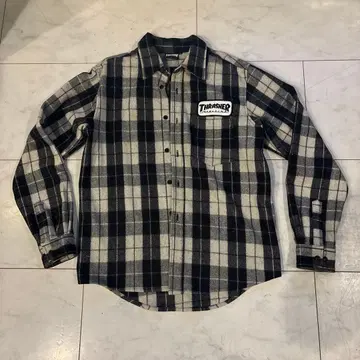 THRASHER 플란넬 셔츠 L 블랙/화이트