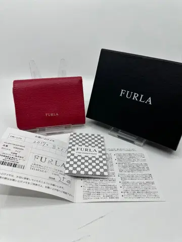 FURLA 레드 3단 폴더형 지갑