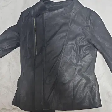 르쉘 블루 램 가죽 라이더 자켓 36 블랙