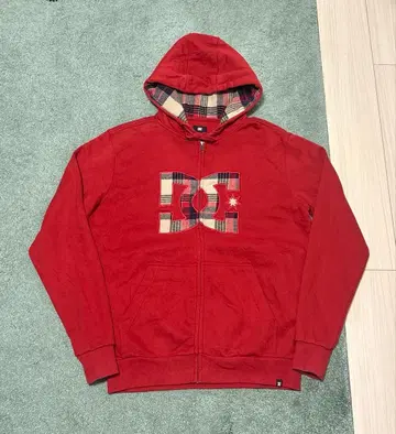 DC 풀 집업 후드티 빨간색 y2k S(빅사이즈) 속기모 구제 의류