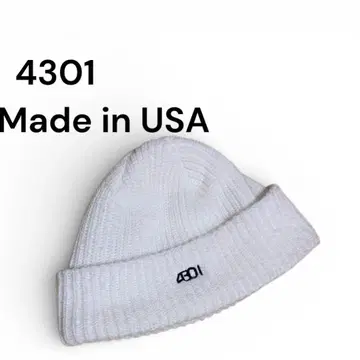 4301 화이트 니트 모자 Made in USA
