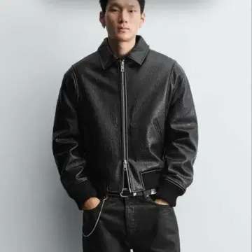 ZARA 자라 인조 가죽 퍼프 자켓 M