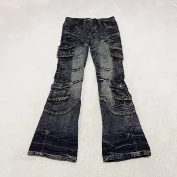 00s archive 플레어 데님 카고 기믹 포켓 히게 y2k