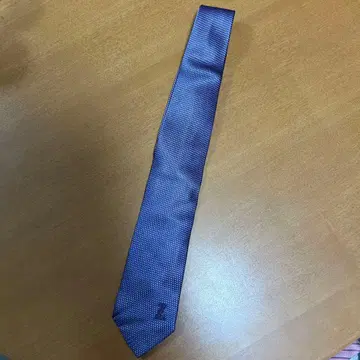 보라색 체크 패턴 넥타이 L 자수