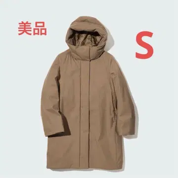 [ 새상품급 ] 유니클로 하이브리드 다운 코트 브라운 S