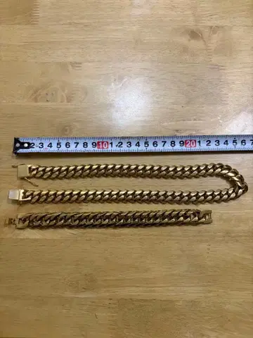 체인 목걸이 & 팔찌 세트 SUS304 금도금