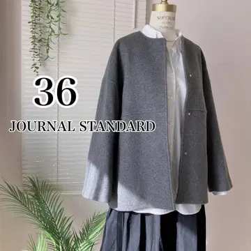 [새상품급] 슈퍼 140 비버 노카라 숏코트 36 그레이