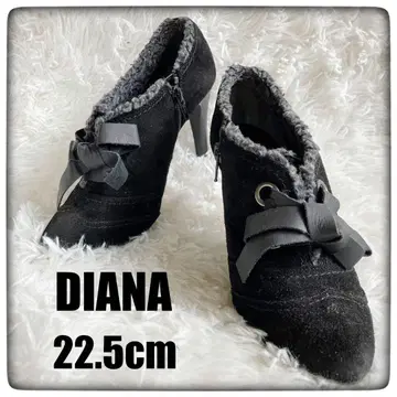 [새상품급] DIANA 리본 사이드 지퍼 스웨이드 부티 22.5cm