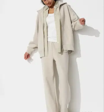 드라이 맨투맨 와이드 팬츠 UNIQLO NATURAL L