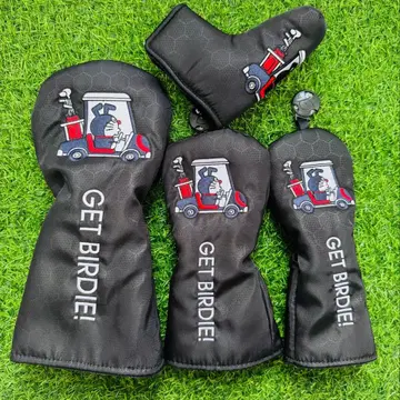 새상품 4세트 도라에몽 골프클럽 헤드커버 1+FW+UT+PT 블랙