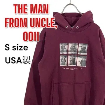 [ 레어 ] 90s USA제 나폴레옹 솔로 드라마 후드티 S 와인 레드