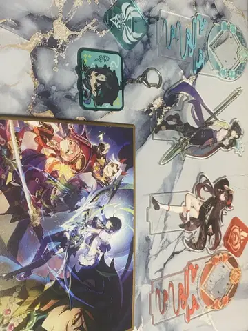 [ 원신 ] 소 아크릴 스탠드 키링, 호두 아크릴 스탠드, 색지