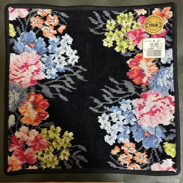 [ 24시간 이내 발송 ] FEILER 손수건 블랙 꽃무늬